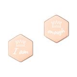 Jewelry Sterling Earrings: One says "I am", the other says "Enough"