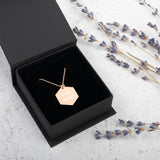 Jewelry Engraved Silver Hexagon Necklace; " I am enough"